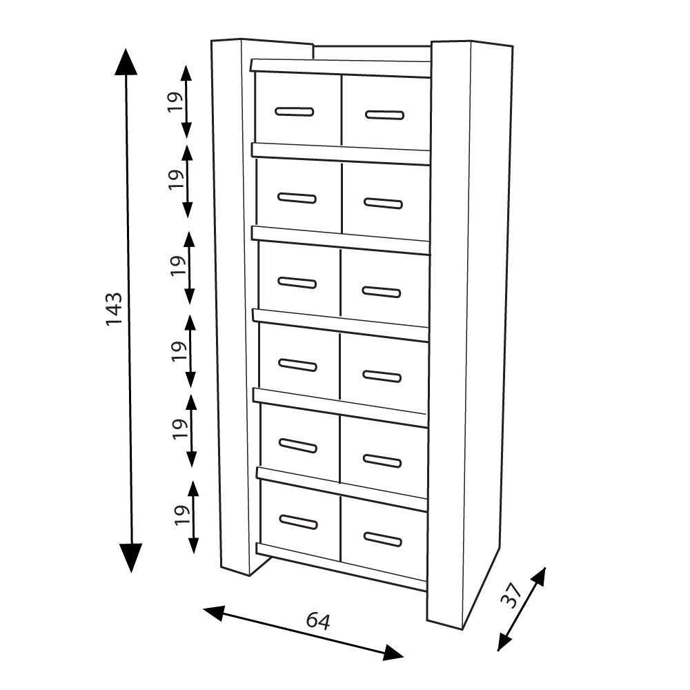 Etagère cozus à tiroirs