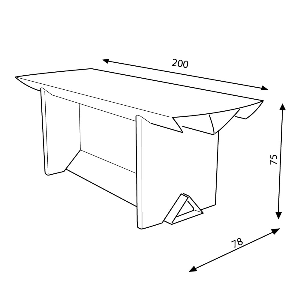 Table IXI 200x78x75 cm