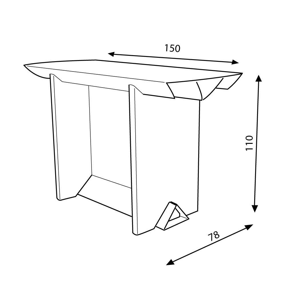 Table haute IXI 150x78x110