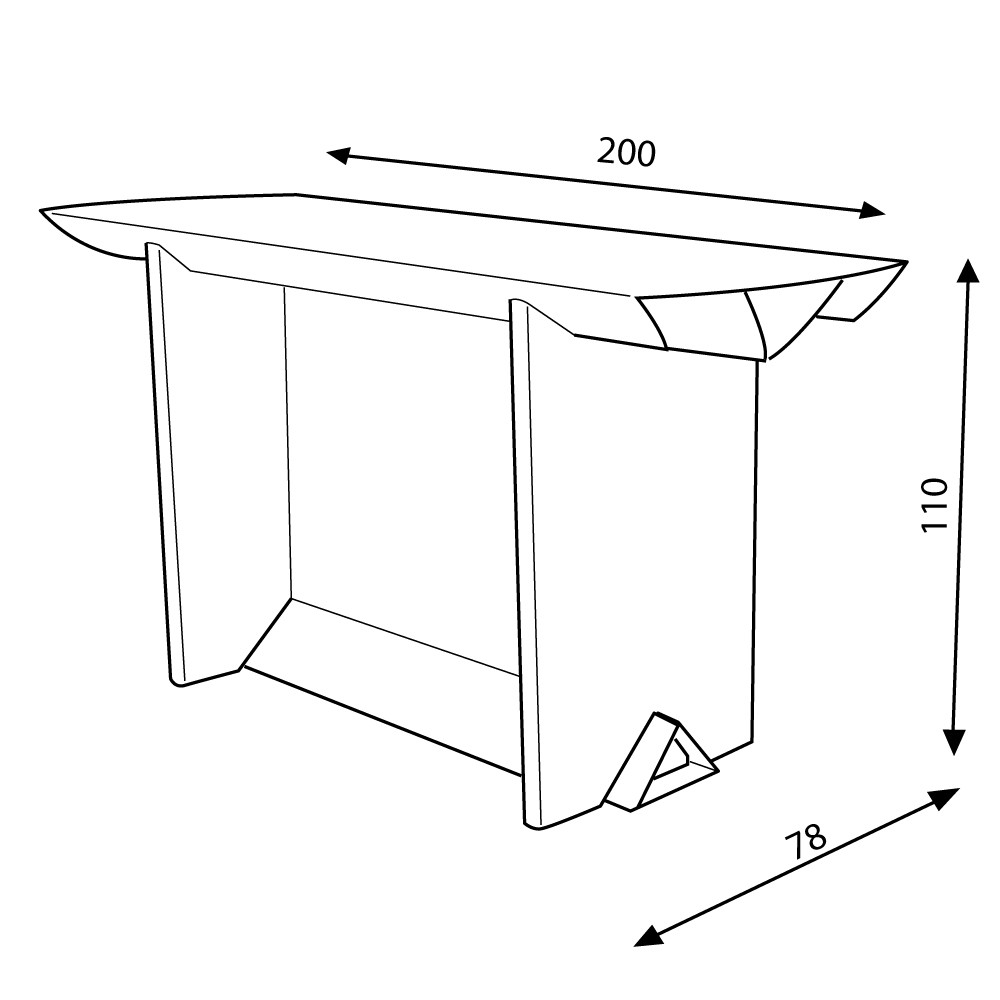 Table haute Ixi 200x78x110 cm